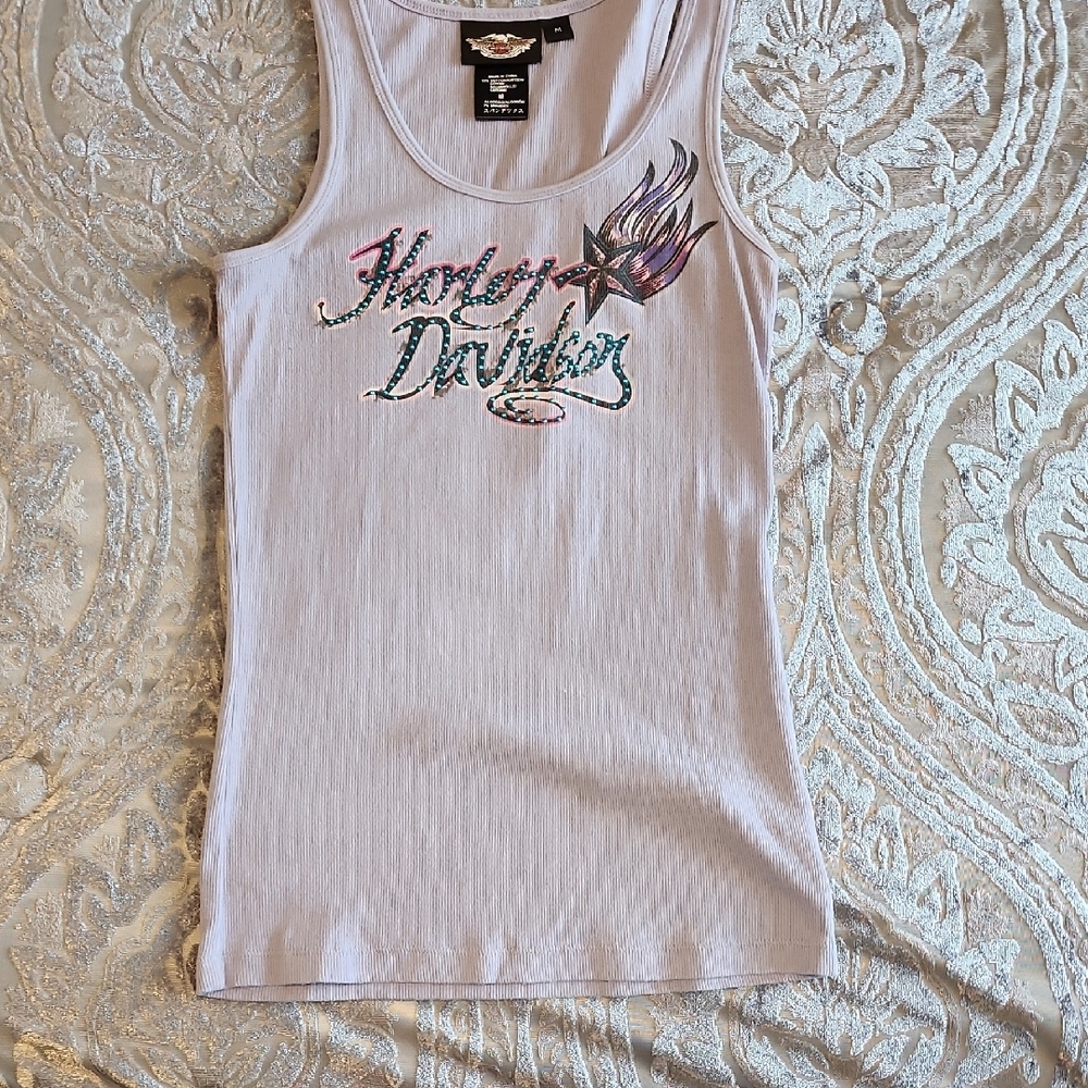 Harley-Davidson Purple Ribbed Tank Top